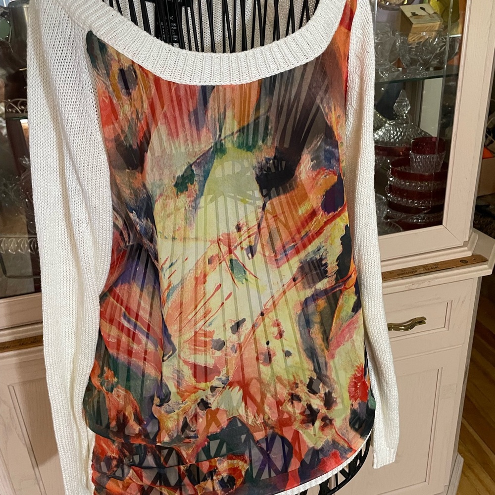 Colorful Abstract Print Sweater